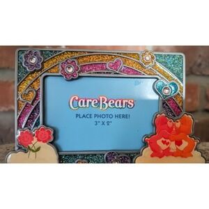 Care Bears Rainbow Flower 2-inch x 3-inch Sparkle Picture Frame, 2004 Retro Hug